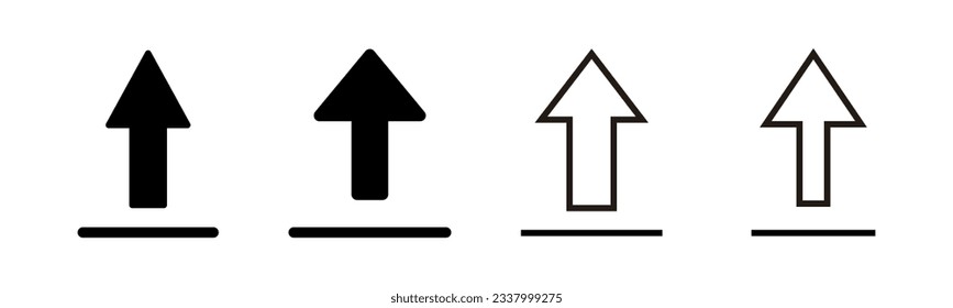 Icon-Set-Illustration hochladen. Ladedatenzeichen und -zeichen
