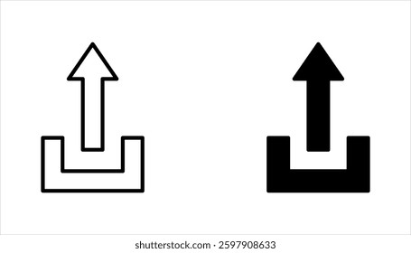 upload icon set, isolated on white background.