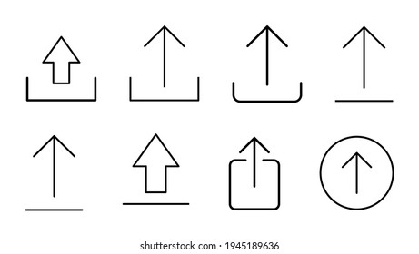 Upload icon set. load data symbol