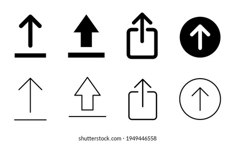 Upload Icon Set. Load Data Symbol