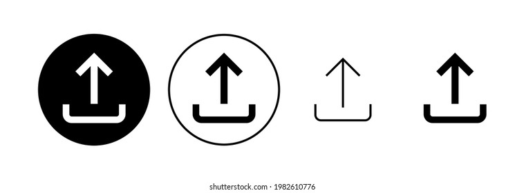 Upload icon set. load data symbol