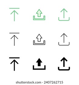 Upload icon set. load data symbol
