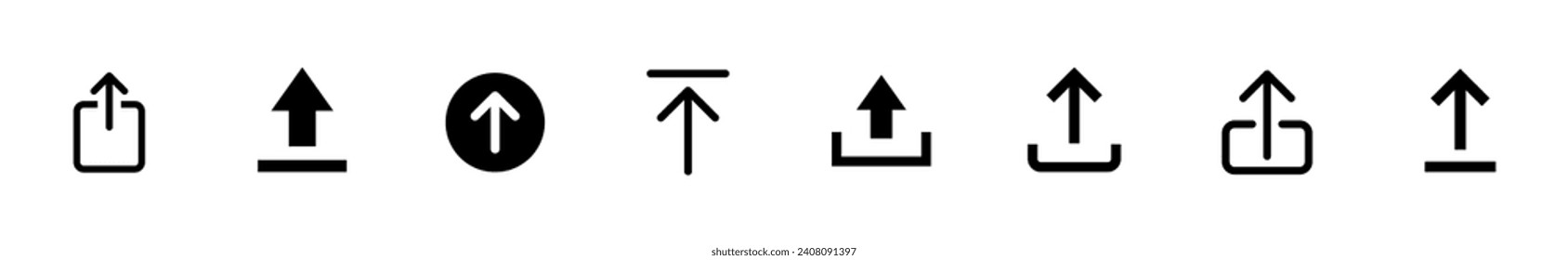 Upload icon set. load data symbol