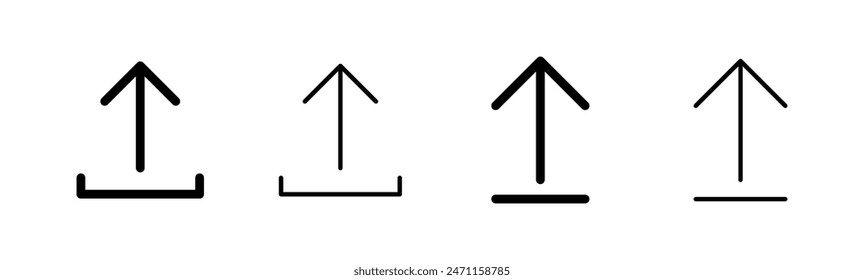 Upload icon set. load data symbol