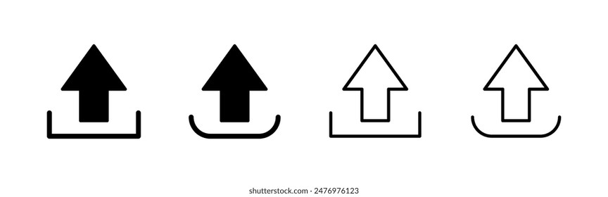 Upload icon set. load data symbol