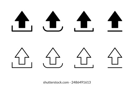 Upload icon set. load data symbol