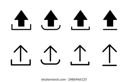 Upload icon set. load data symbol