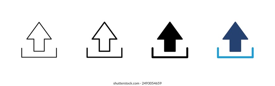 Upload icon set. load data symbol
