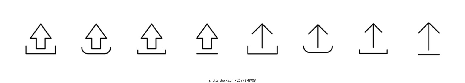 Upload icon set. load data symbol