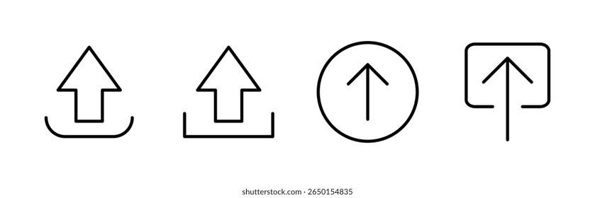 Upload icon set. load data symbol