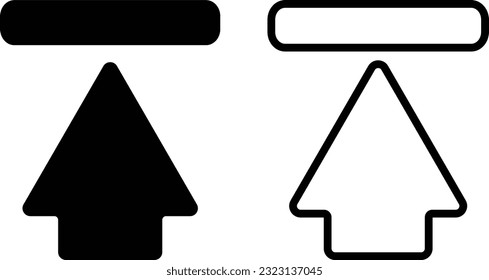 Upload icon set in two styles vector isolated on white background . Upload button icons