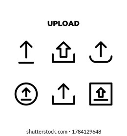 Upload icon set vector illustration template on a white background