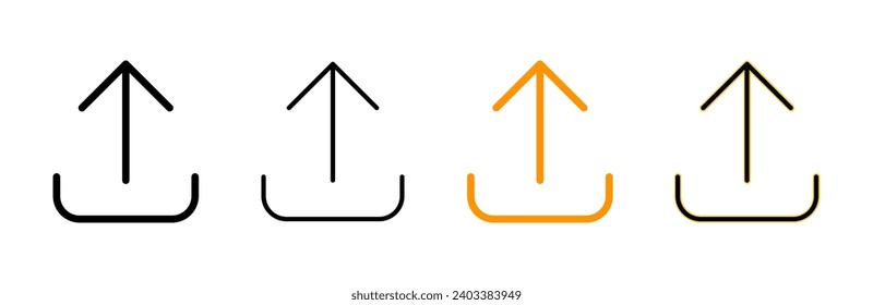 Upload icon set vector. load data sign and symbol