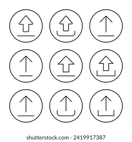 Upload icon set vector. load data sign and symbol