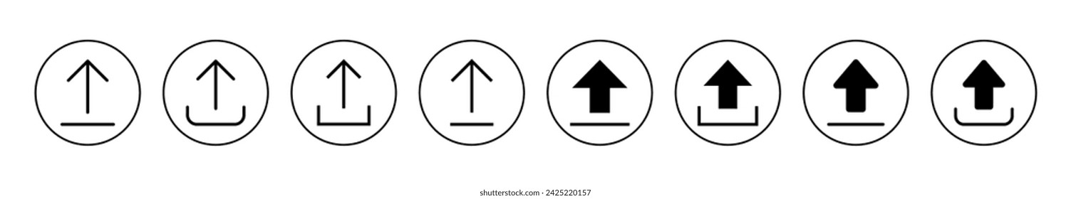Upload icon set vector. load data sign and symbol