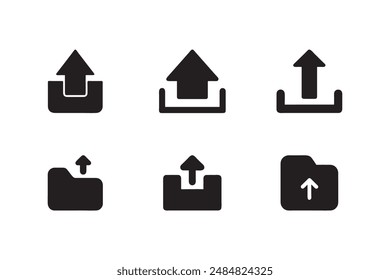 Upload icon set vector silhouette illustration.