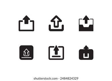 Upload icon set vector silhouette illustration. - Powered by Shutterstock - Get 15% off with code: PIKWIZARD15