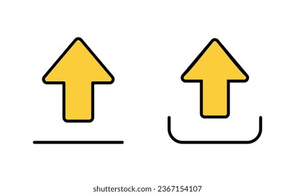 Upload icon set for web and mobile app. load data sign and symbol