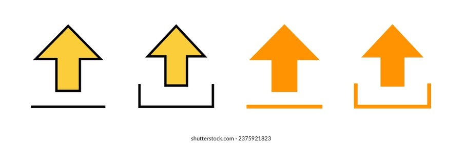 Upload icon set for web and mobile app. load data sign and symbol