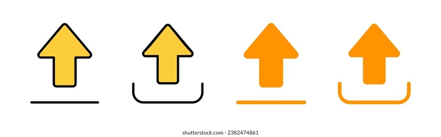 Upload icon set for web and mobile app. load data sign and symbol