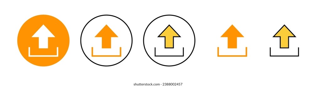 Upload icon set for web and mobile app. load data sign and symbol