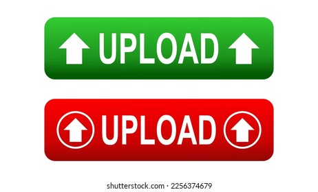 Upload icon sign symbol green and red design vector illustration