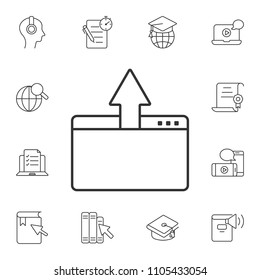 Upload icon. Simple element illustration. Upload symbol design from Internet learning collection set. Can be used for web and mobile on white background