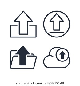Upload icon symbol vector sign isolated on white background illustration for graphic and web design
