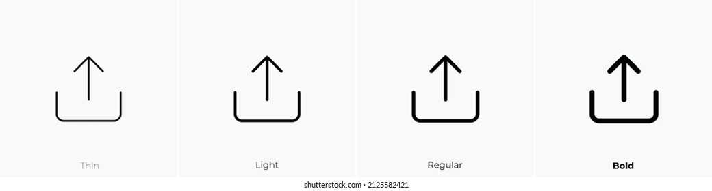 upload icon. Thin, Light Regular And Bold style design isolated on white background