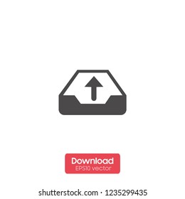 Upload Icon in trendy flat style isolated on grey background, for your web site design, app, logo, UI. Vector illustration, EPS10.