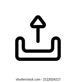 Laden Sie Icon im trendigen, flachen Stil einzeln auf grauem Hintergrund hoch, für Ihr Webseitendesign, Ihre App, Ihr Logo, Ihre Benutzeroberfläche. Vektorgrafik, EPS10.