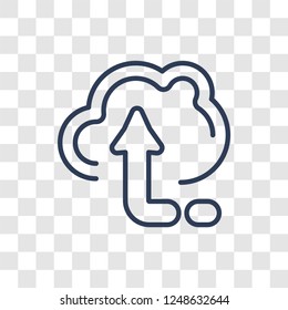 Upload icon. Trendy linear Upload logo concept on transparent background from User Interface and Web Navigation collection