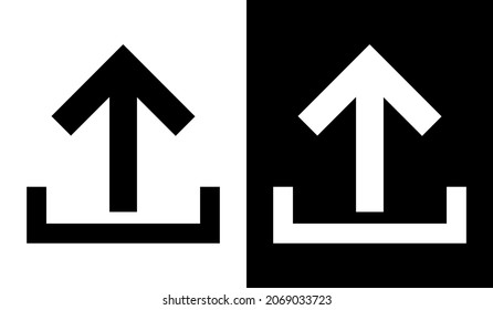 Upload Icon. Trendy Sign Symbol for your project. Flat design style. Vector icon on white and black background