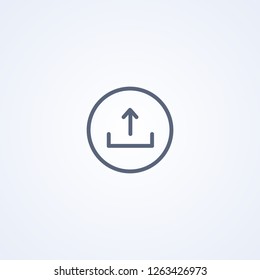 Upload icon, vector best gray line icon on white background , EPS 10