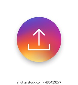 Upload icon vector, clip art. Also useful as logo, circle app icon, web UI element, symbol, graphic image, silhouette and illustration. Compatible with ai, cdr, jpg, png, svg, pdf and eps formats.