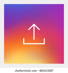 Upload icon vector, clip art. Also useful as logo, web UI element, symbol, graphic image, silhouette and illustration.