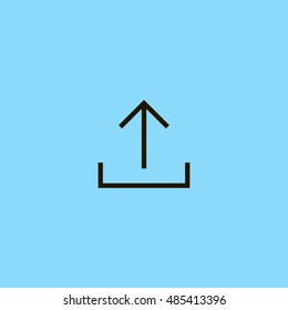 Upload icon vector, clip art. Also useful as logo, web UI element, symbol, graphic image, silhouette and illustration.