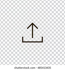 Upload icon vector, clip art. Also useful as logo, web UI element, symbol, graphic image, transparent silhouette and illustration.