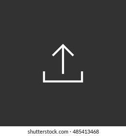 Upload icon vector, clip art. Also useful as logo, web UI element, symbol, graphic image, silhouette and illustration.