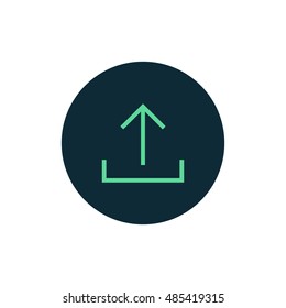 Upload icon vector, clip art. Also useful as logo, circle app icon, web UI element, symbol, graphic image, silhouette and illustration. Compatible with ai, cdr, jpg, png, svg, pdf and eps formats.