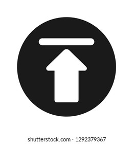 Upload icon vector illustration design isolated on flat black round button