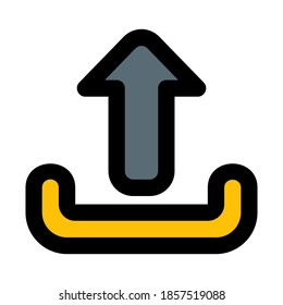 Upload icon vector illustration in filled line style for any projects, use for website mobile app presentation