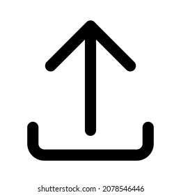 Laden Sie das Symbol hoch. Vektorgrafik einzeln auf weißem Hintergrund.