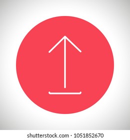 Upload icon vector illustration. Linear symbol with thin outline. The thickness is edited. Minimalist style.