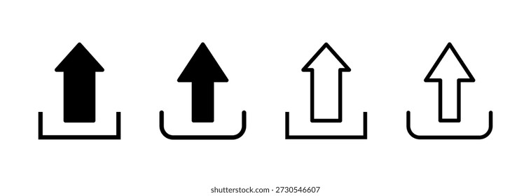Symbol hochladen, Vektorgrafik. Datenzeichen und -symbol laden