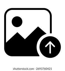 Symbol-Vektorgrafik auf weißem Hintergrund hochladen