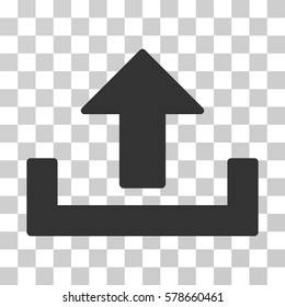 Upload icon. Vector illustration style is flat iconic symbol, gray color, transparent background. Designed for web and software interfaces.