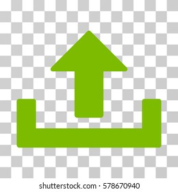 Upload icon. Vector illustration style is flat iconic symbol, eco green color, transparent background. Designed for web and software interfaces.
