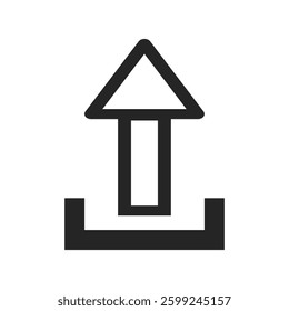 Upload icon vector. upload linear icon. Isolated file upload icon. Editable line icon