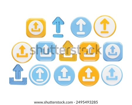 Upload icon vector rendering illustration